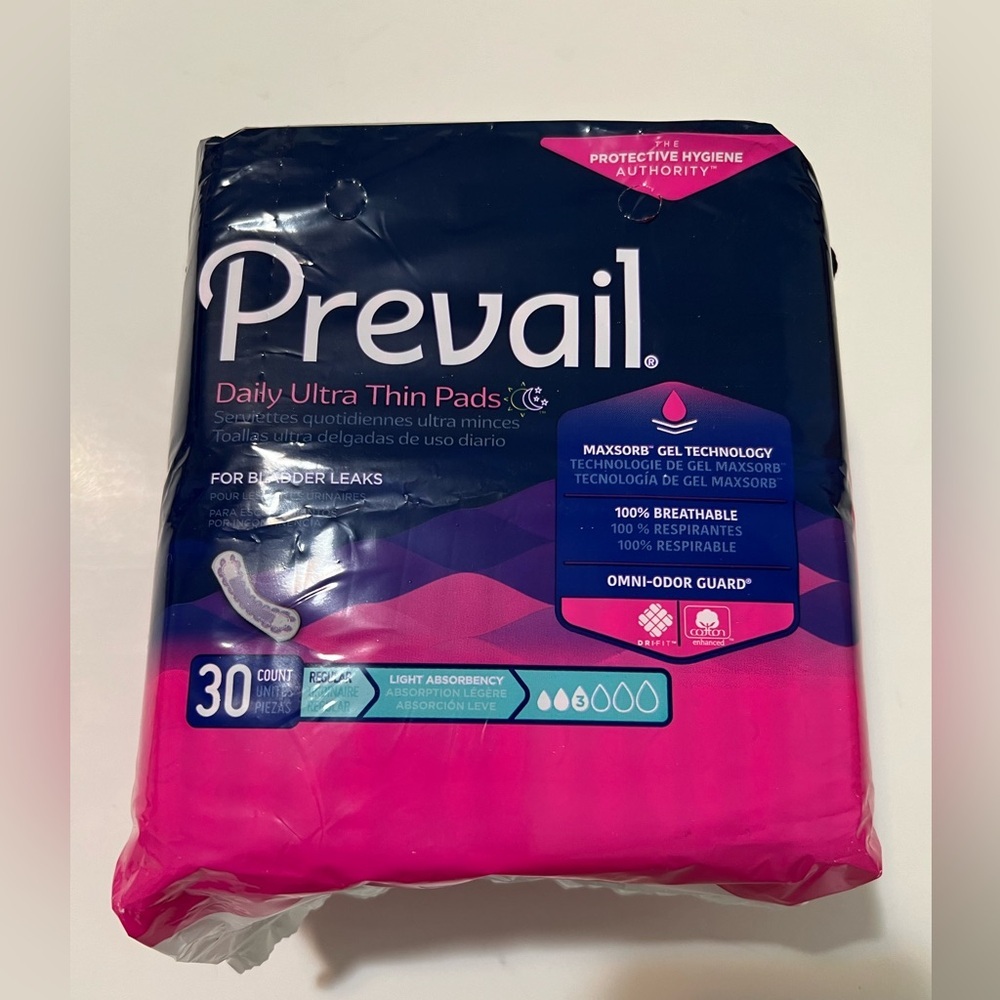 Prevail Daily Ultra Thin Pads: 30Count (Pack of 5)